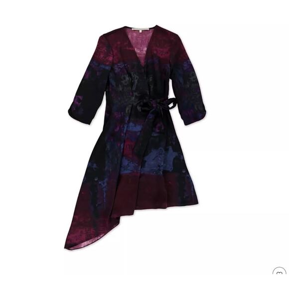 Women’s Size 6 Rachel Roy Asymmetrical Hem Dress Burgundy Navy NWT - Picture 1 of 4